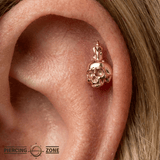 Skull Candle - 18K Gold Threadless/Threaded End - piercing-zone.com