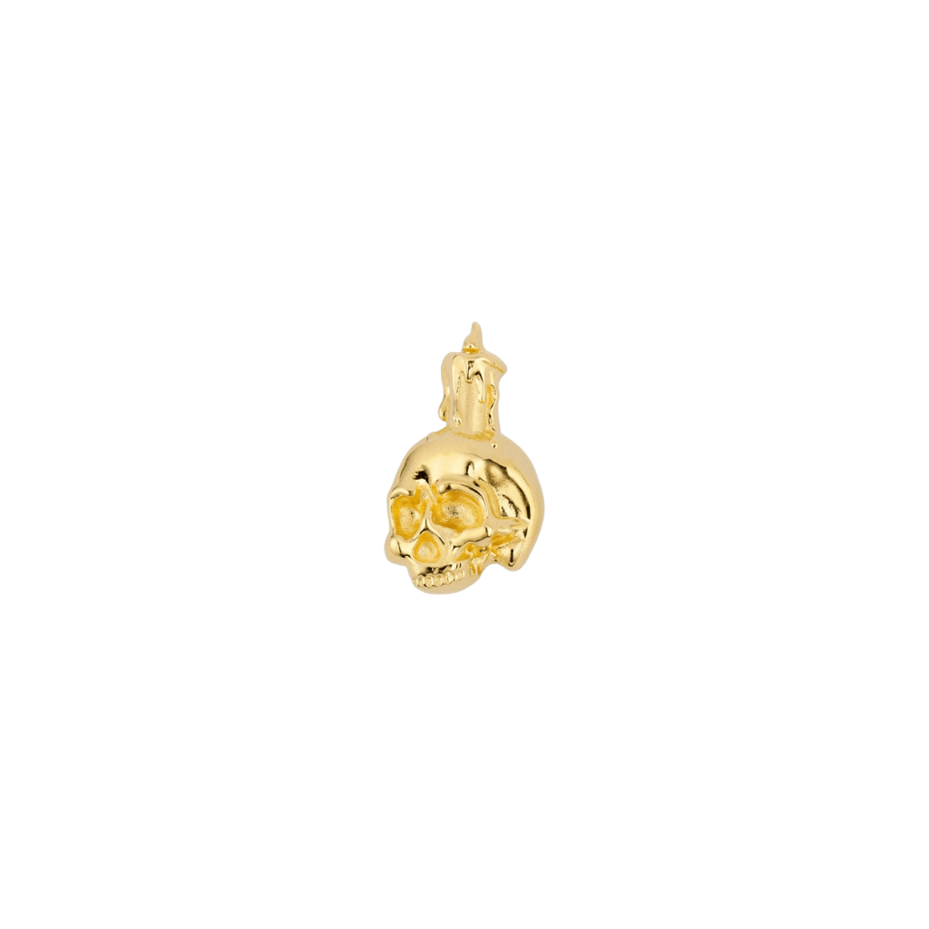 Skull Candle - 18K Gold Threadless/Threaded End - piercing-zone.com
