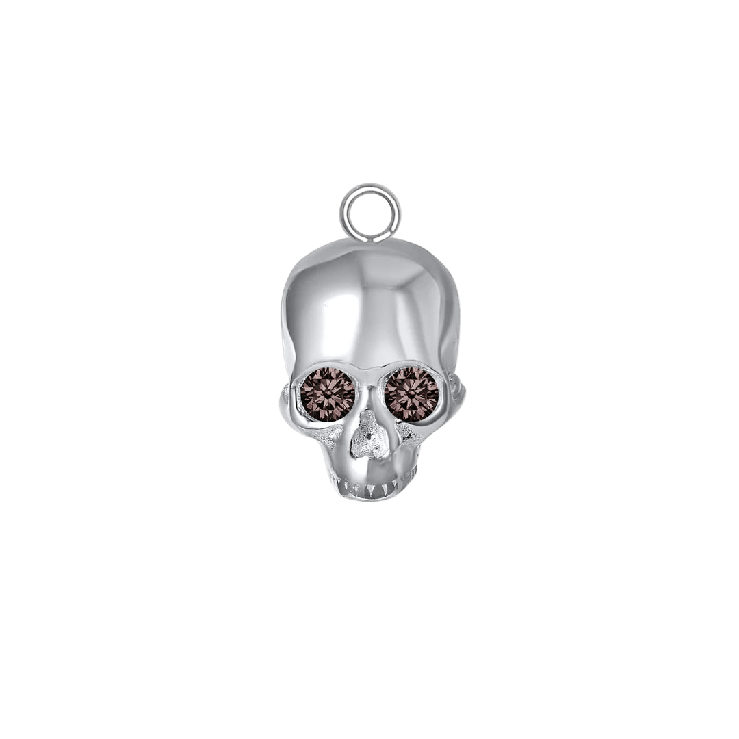 Skull with Gems – 14K & 18K Gold Charm - piercing - zone.com