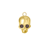 Skull with Gems – 14K & 18K Gold Charm - piercing - zone.com