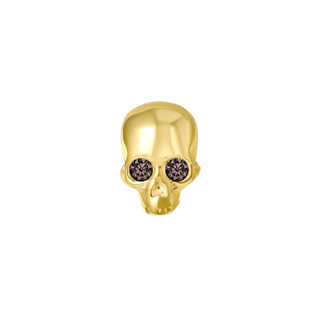 Skull with Gems – 14K Gold Halloween Threadless End - piercing - zone.com
