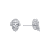 Skull with Headphones – 14K Gold Threadless & Threaded End - piercing - zone.com
