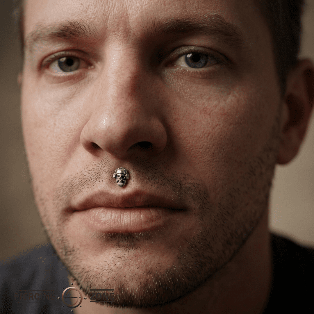 Skull with Headphones – 14K Gold Threadless/Threaded End - piercing - zone.com