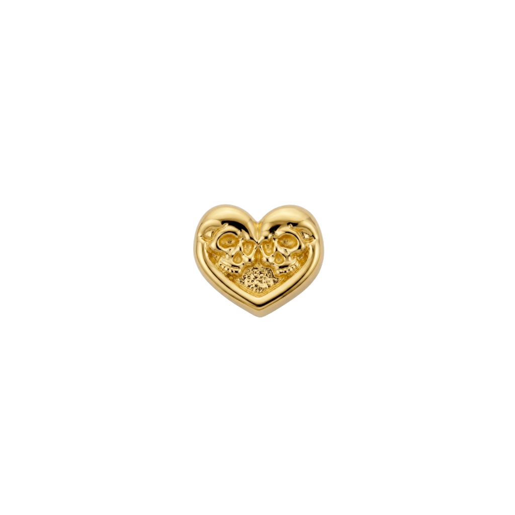 SkullHeart - 18K Gold Threadless End - piercing-zone.com
