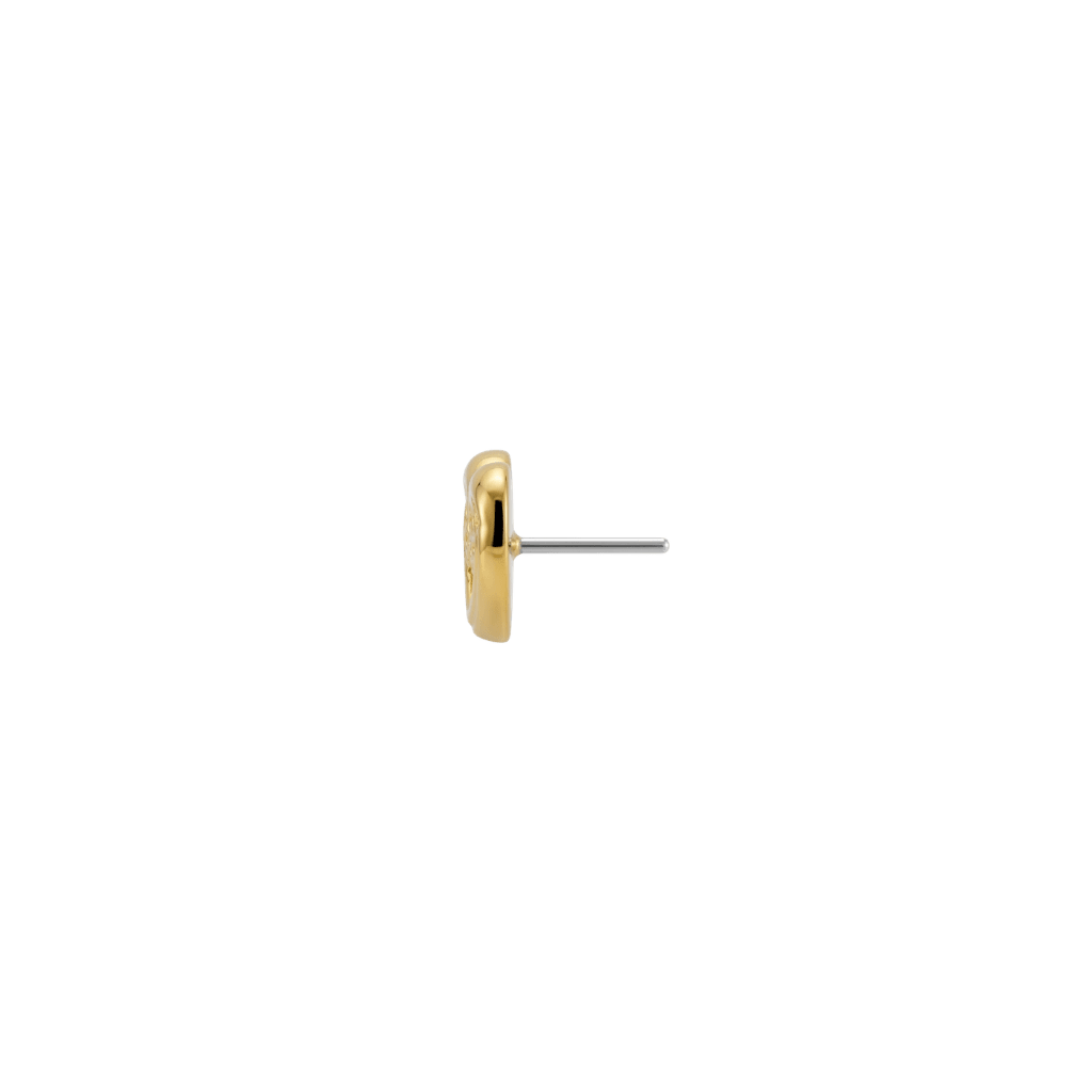 SkullHeart - 18K Gold Threadless End - piercing-zone.com