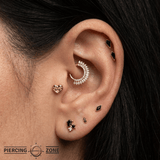 SkullHeart - 18K Gold Threadless End - piercing-zone.com