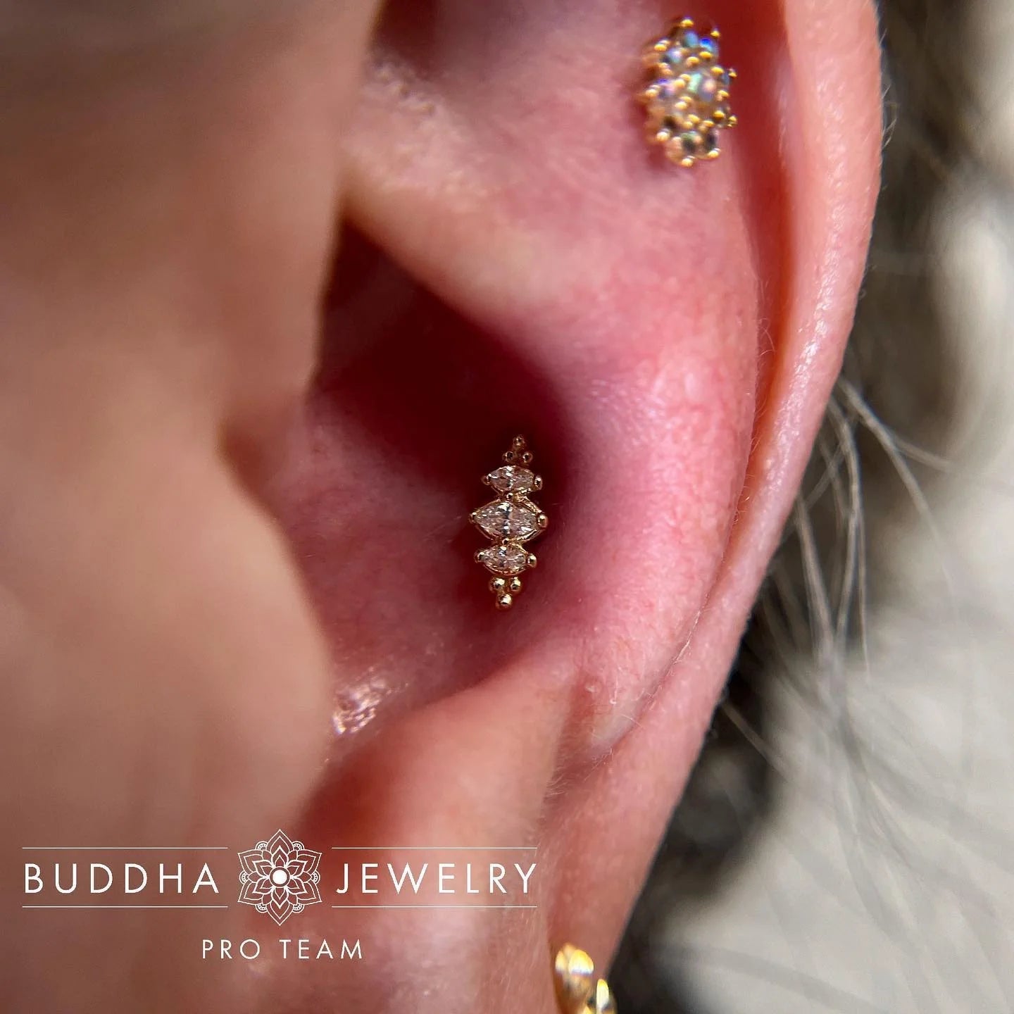 Prose CZ - 14K Gold Geometric Threadless End