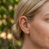Skye – 14K/18K Gold Grooved Gem Threadless End - piercing - zone.com