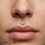 Skye – 14K/18K Gold Grooved Gem Threadless End - piercing - zone.com