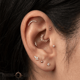 Sling Pin - 14K Gold Gem Threadless End - piercing - zone.com