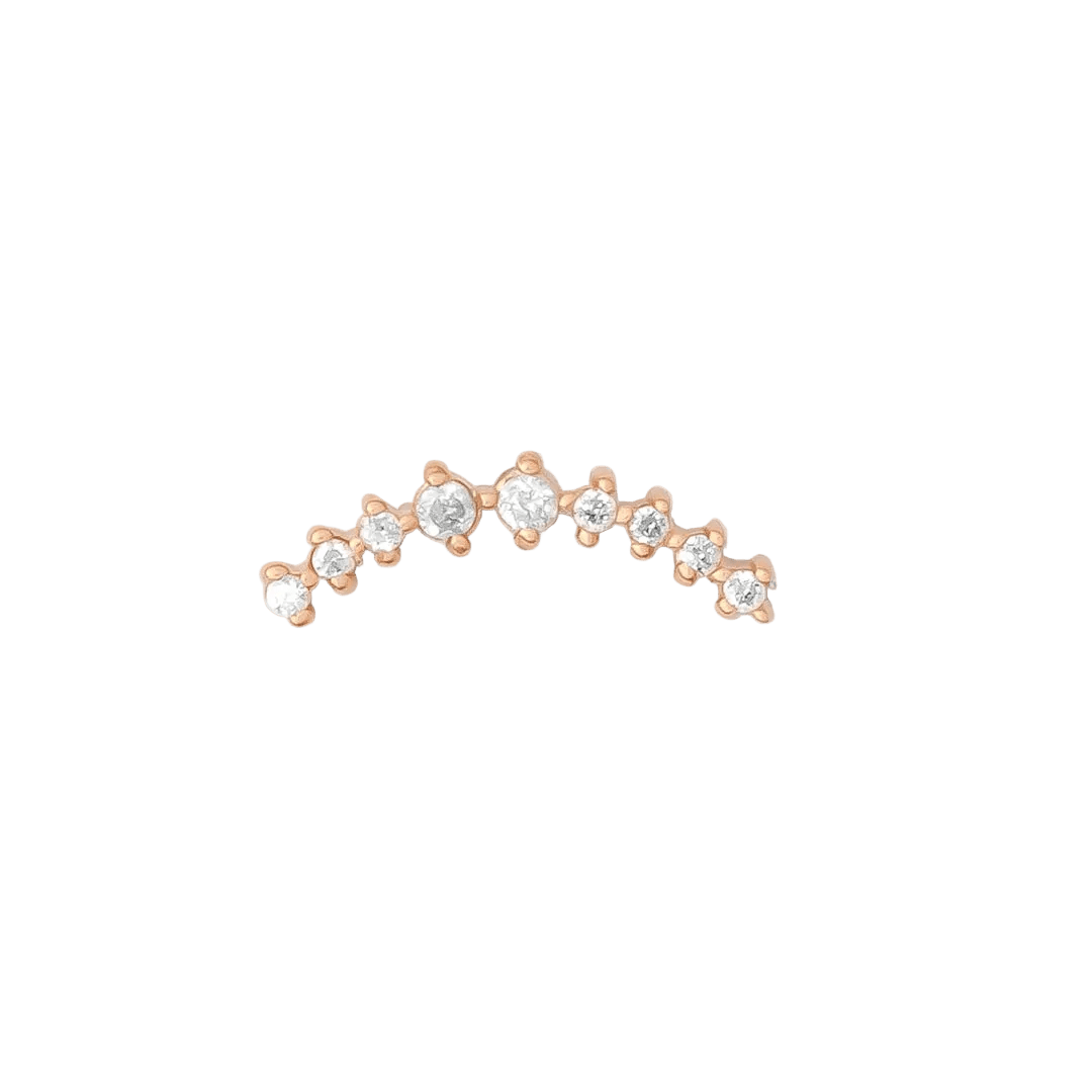 Sling Pin - 14K Gold Gem Threadless End - piercing - zone.com