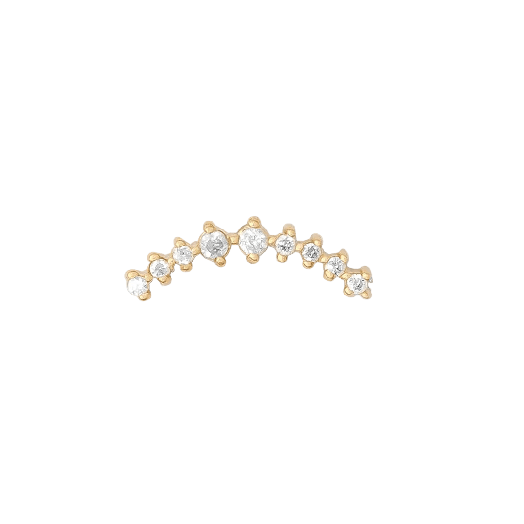 Sling Pin - 14K Gold Gem Threadless End - piercing - zone.com
