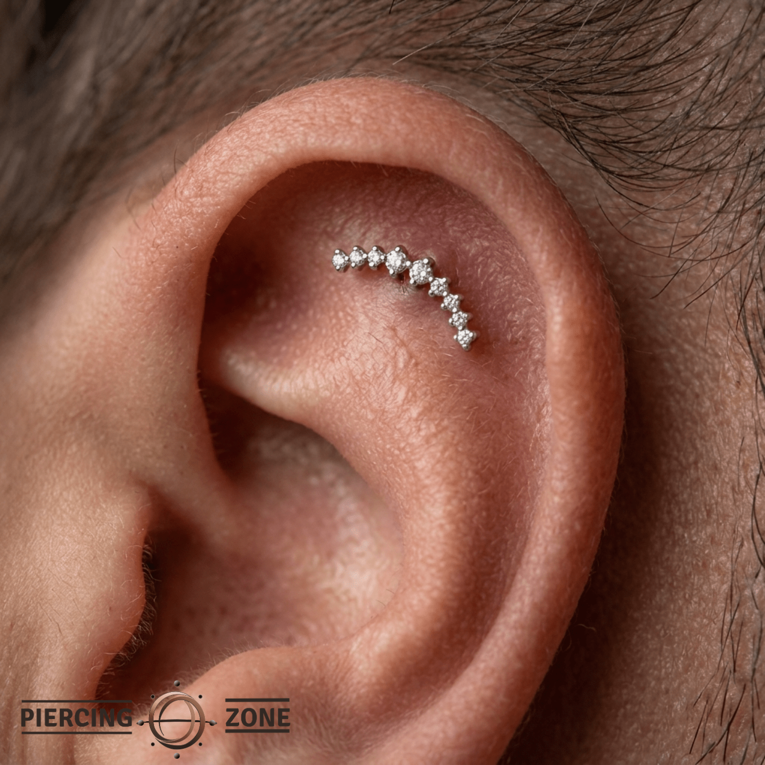 Sling Pin - 14K Gold Gem Threadless End - piercing - zone.com