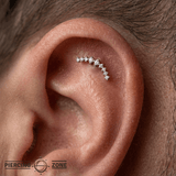 Sling Pin - 14K Gold Gem Threadless End - piercing - zone.com