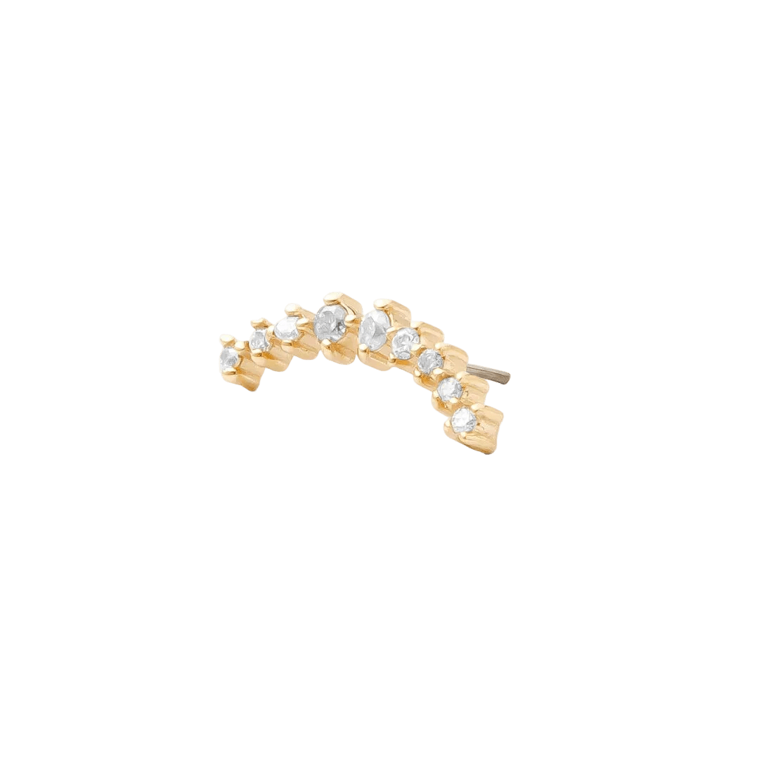 Sling Pin - 14K Gold Gem Threadless End - piercing - zone.com