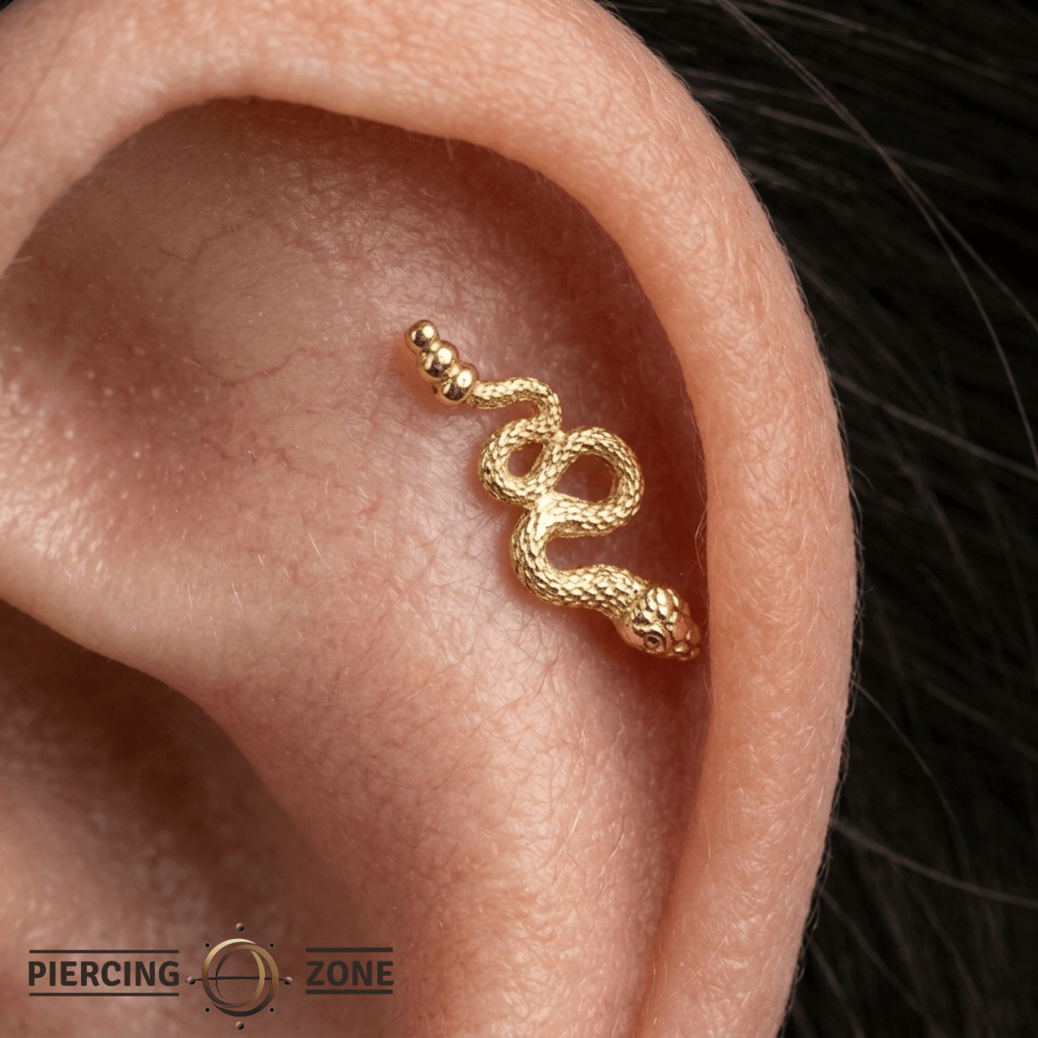 Slither – 14K Gold Threadless Snake Pin - piercing - zone.com