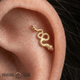 Slither – 14K Gold Threadless Snake Pin - piercing - zone.com