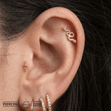 Slither – 14K Gold Threadless Snake Pin - piercing - zone.com