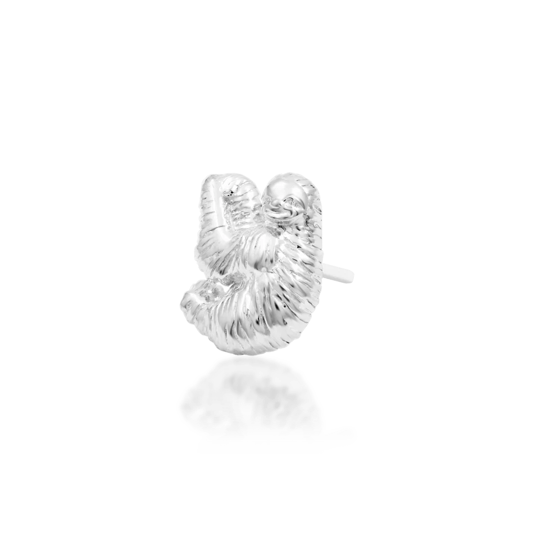Sloth – Miniature Charm – 14K Gold Threadless End - piercing - zone.com