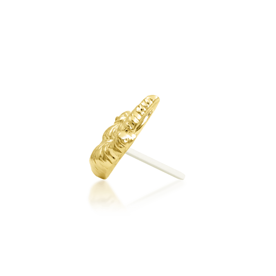Sloth – Miniature Charm – 14K Gold Threadless End - piercing - zone.com