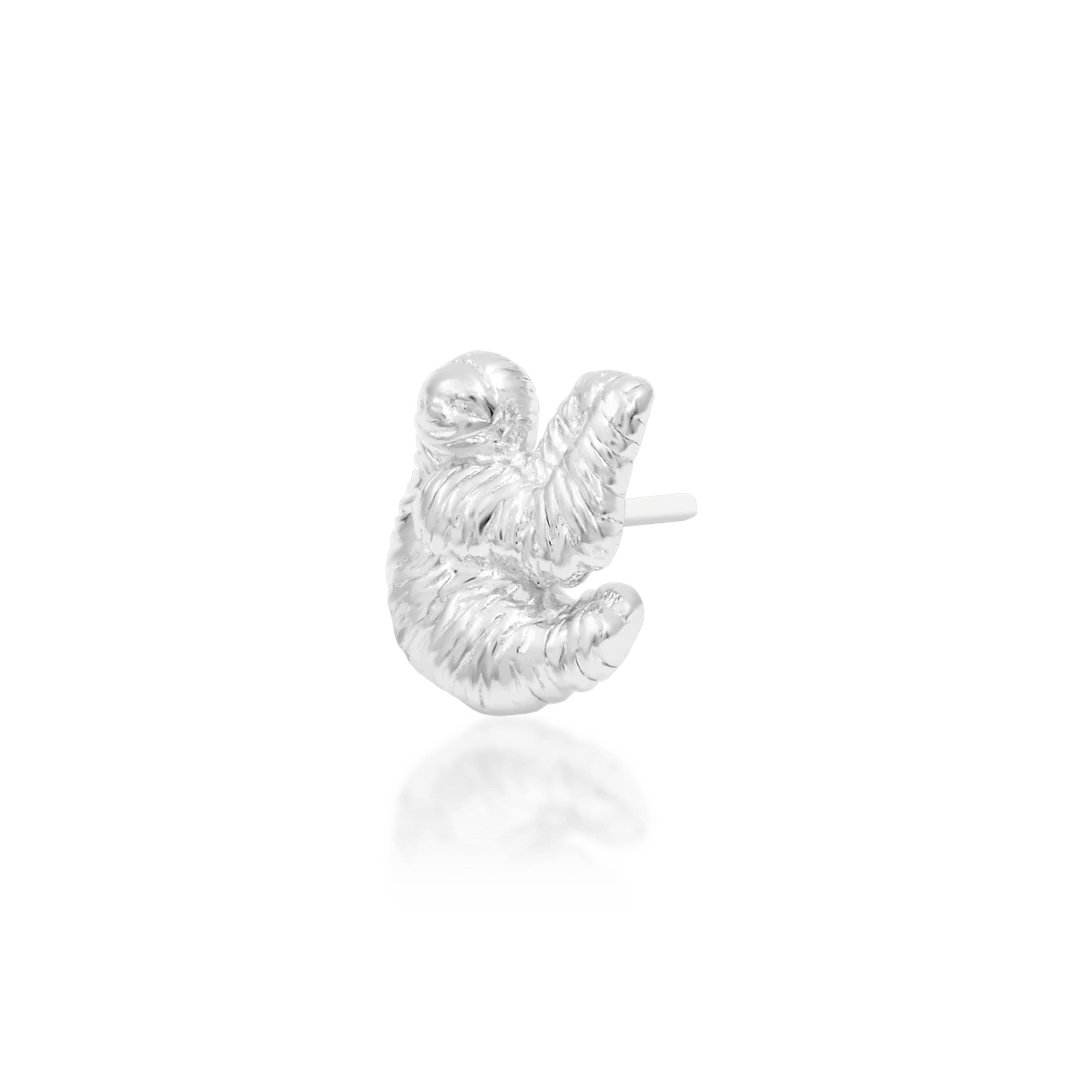 Sloth – Miniature Charm – 14K Gold Threadless End - piercing - zone.com