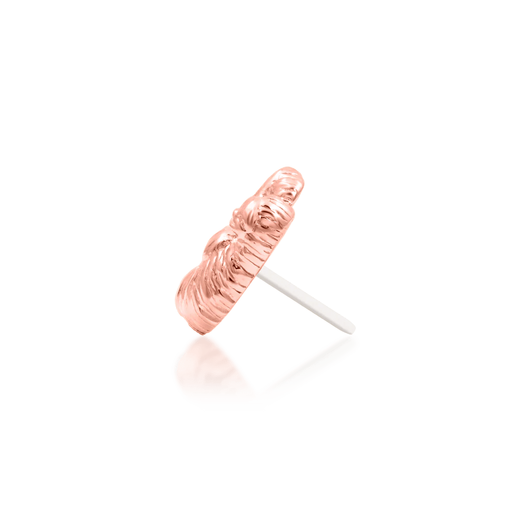 Sloth – Miniature Charm – 14K Gold Threadless End - piercing - zone.com