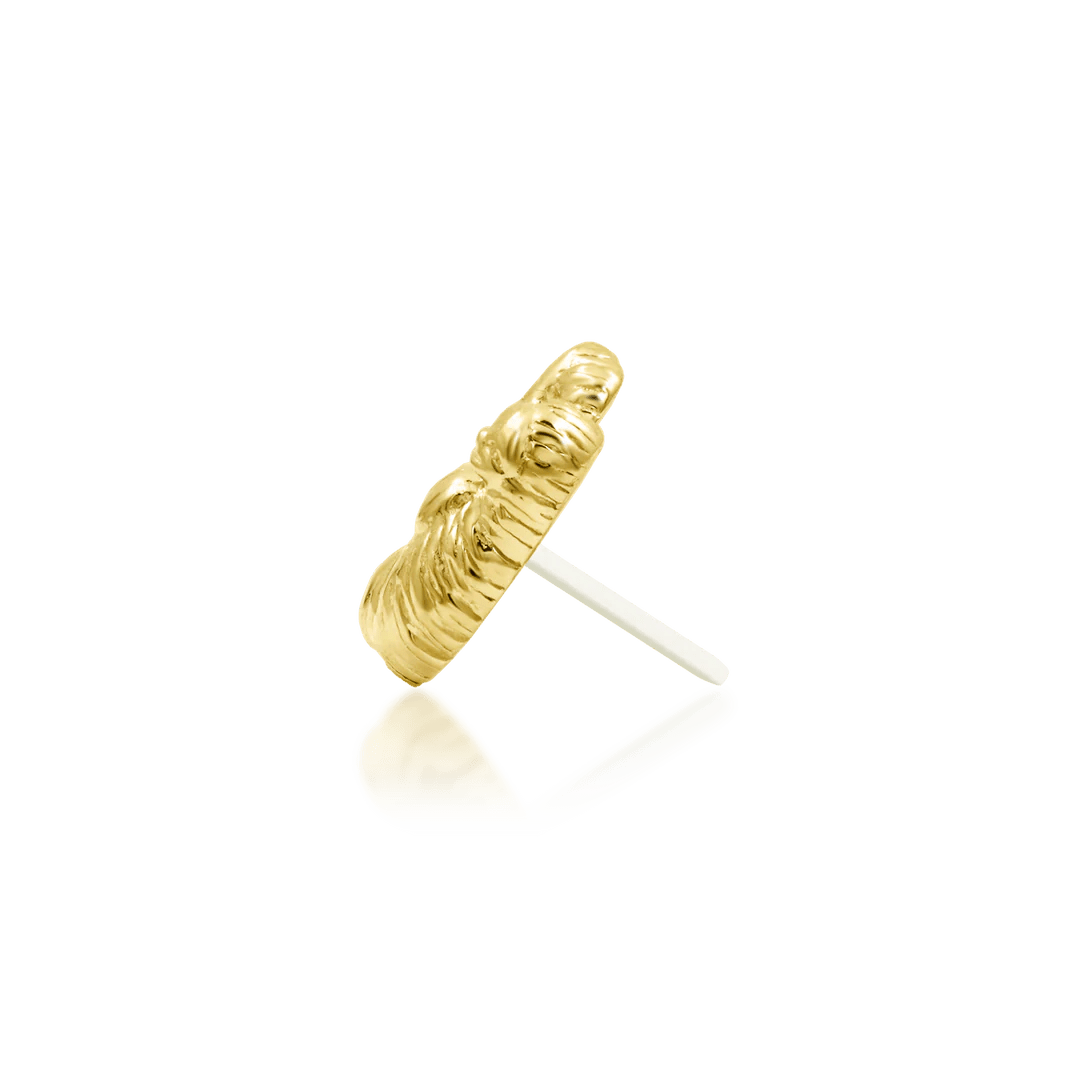 Sloth – Miniature Charm – 14K Gold Threadless End - piercing - zone.com