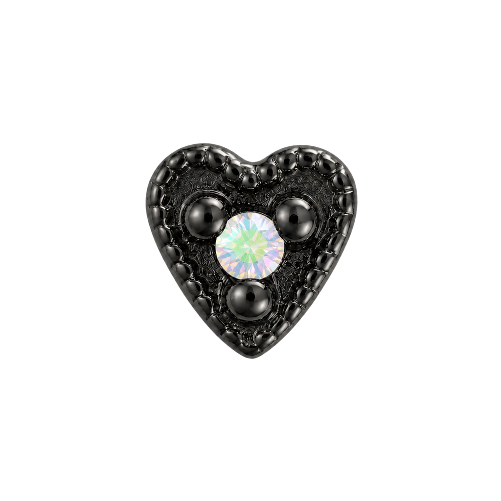 Small Heart - 14K Gold Stone Threadless/Threaded End