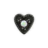 Small Heart - 14K Gold Stone Threadless/Threaded End
