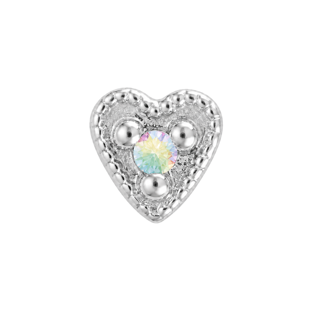 Small Heart - 14K Gold Stone Threadless/Threaded End
