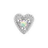 Small Heart - 14K Gold Stone Threadless/Threaded End