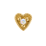 Small Heart - 14K Gold Stone Threadless/Threaded End