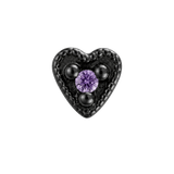 Small Heart - 14K Gold Stone Threadless/Threaded End