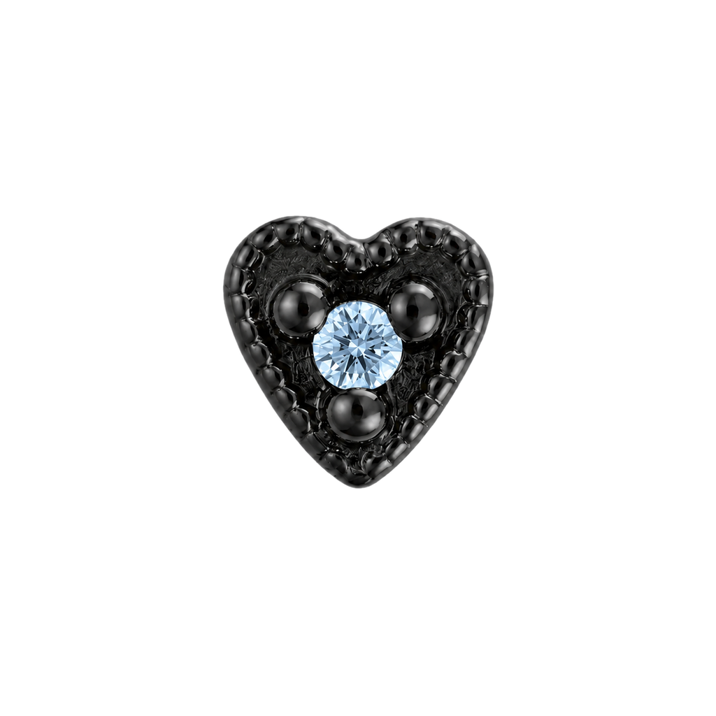 Small Heart - 14K Gold Stone Threadless/Threaded End