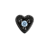 Small Heart - 14K Gold Stone Threadless/Threaded End