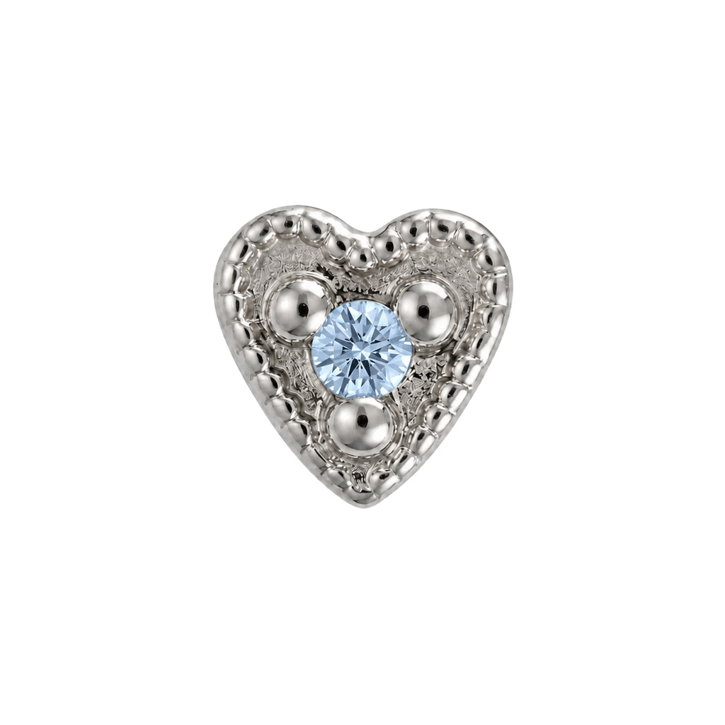 Small Heart - 14K Gold Stone Threadless/Threaded End