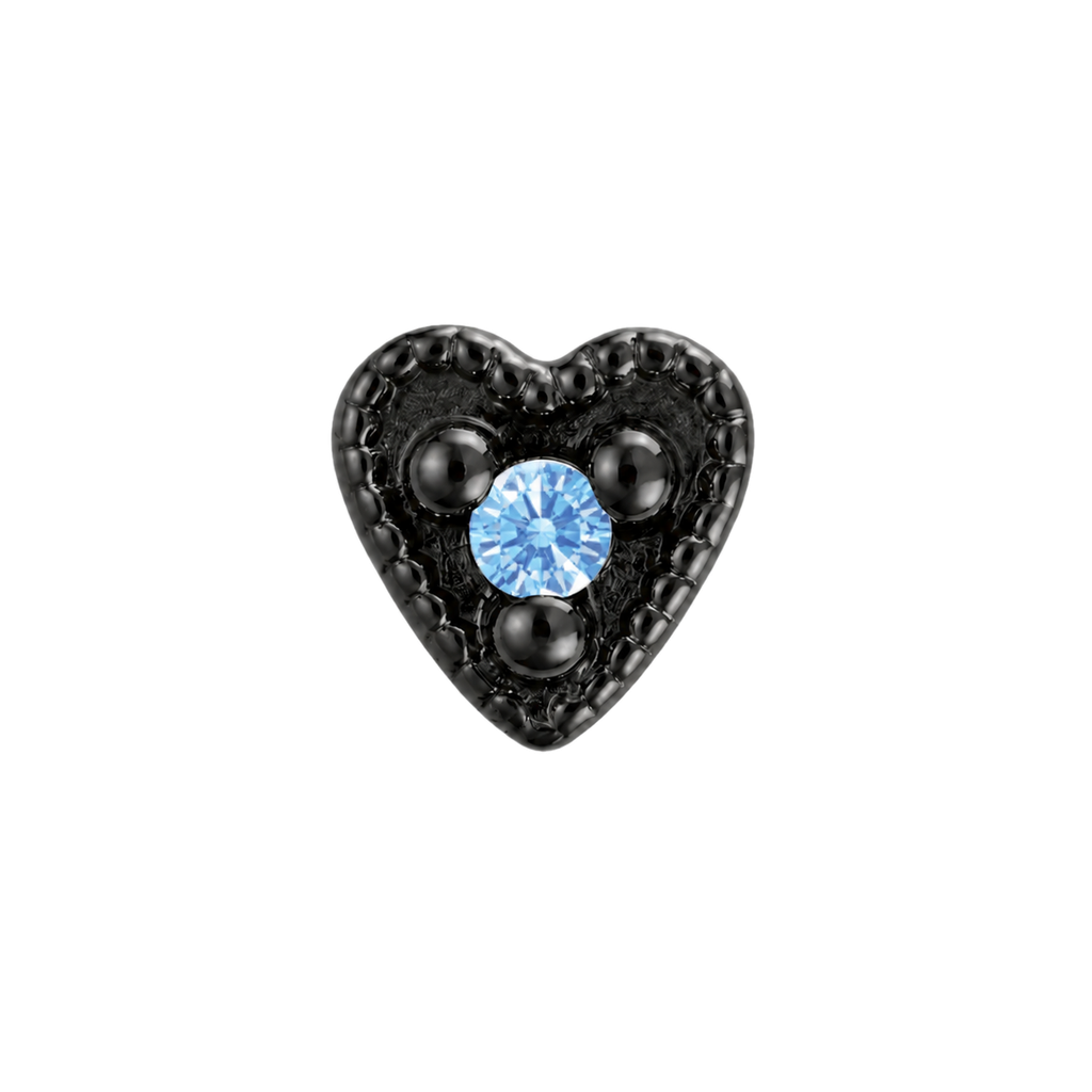 Small Heart - 14K Gold Stone Threadless/Threaded End