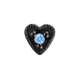 Small Heart - 14K Gold Stone Threadless/Threaded End