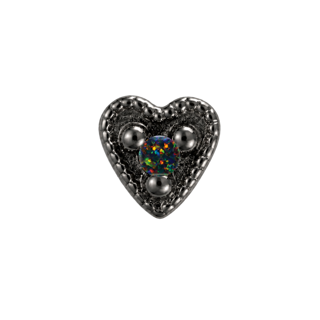 Small Heart - 14K Gold Stone Threadless/Threaded End