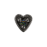Small Heart - 14K Gold Stone Threadless/Threaded End