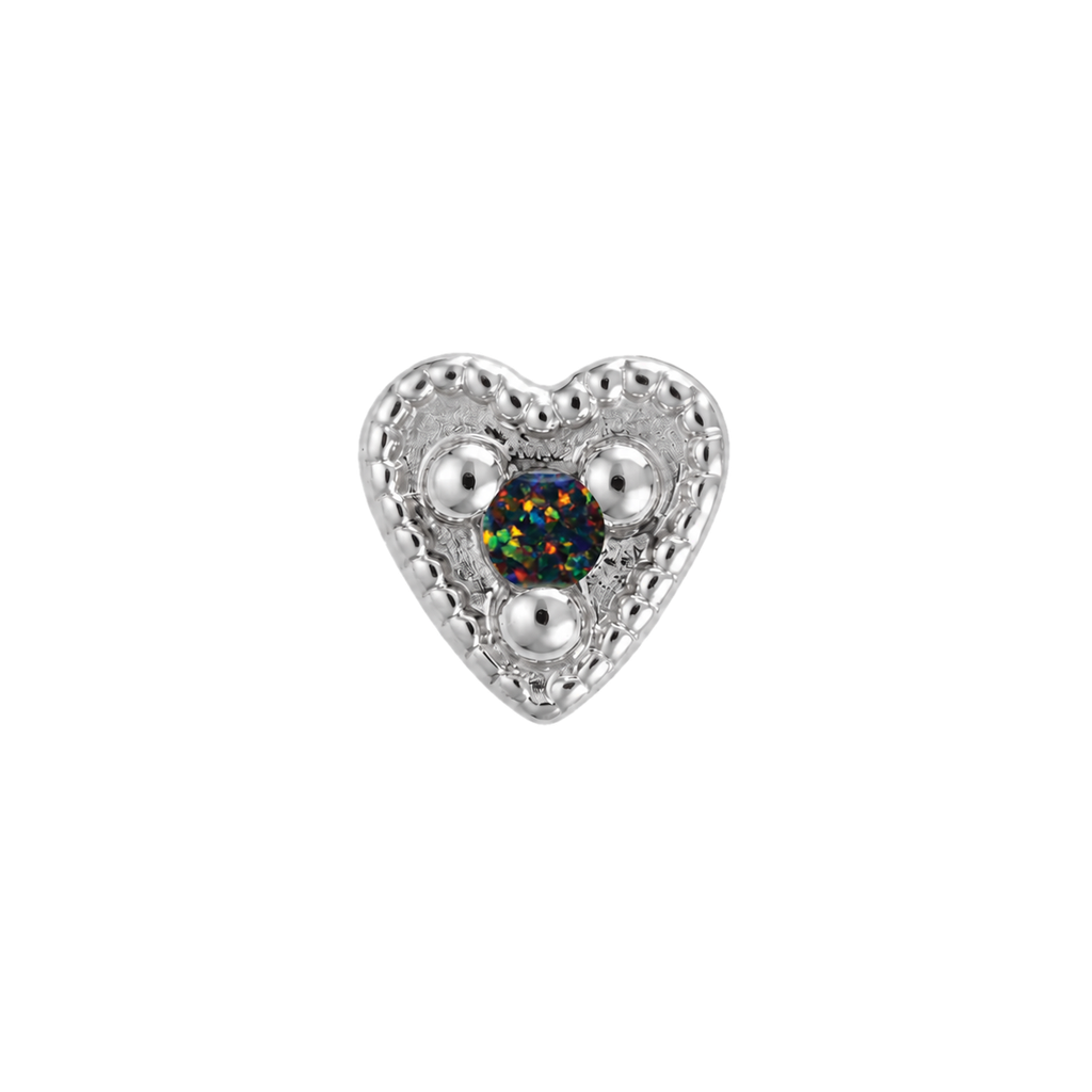 Small Heart - 14K Gold Stone Threadless/Threaded End