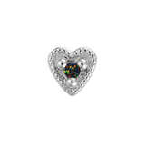 Small Heart - 14K Gold Stone Threadless/Threaded End
