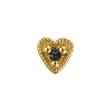 Small Heart - 14K Gold Stone Threadless/Threaded End