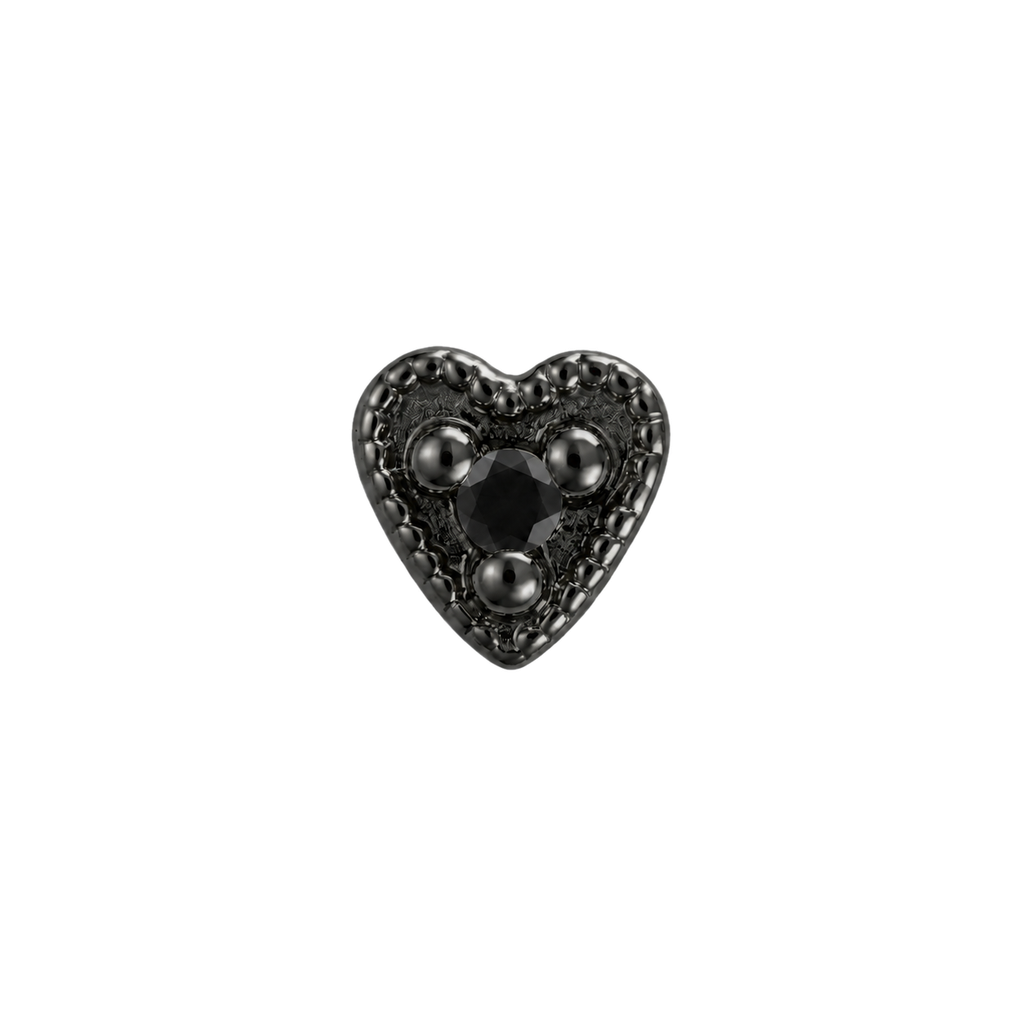 Small Heart - 14K Gold Stone Threadless/Threaded End