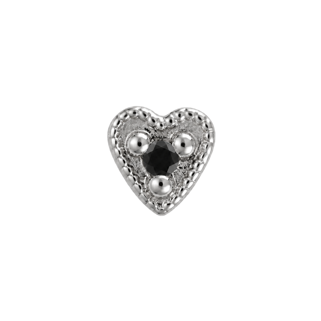 Small Heart - 14K Gold Stone Threadless/Threaded End