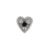 Small Heart - 14K Gold Stone Threadless/Threaded End