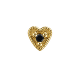 Small Heart - 14K Gold Stone Threadless/Threaded End