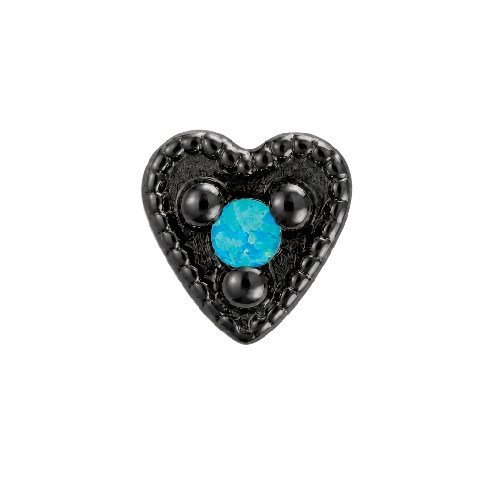 Small Heart - 14K Gold Stone Threadless/Threaded End