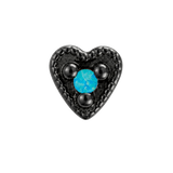 Small Heart - 14K Gold Stone Threadless/Threaded End