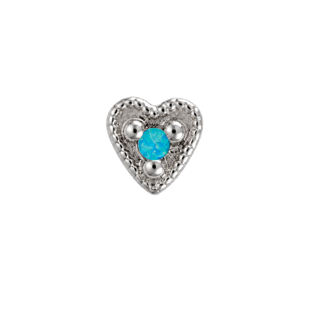 Small Heart - 14K Gold Stone Threadless/Threaded End